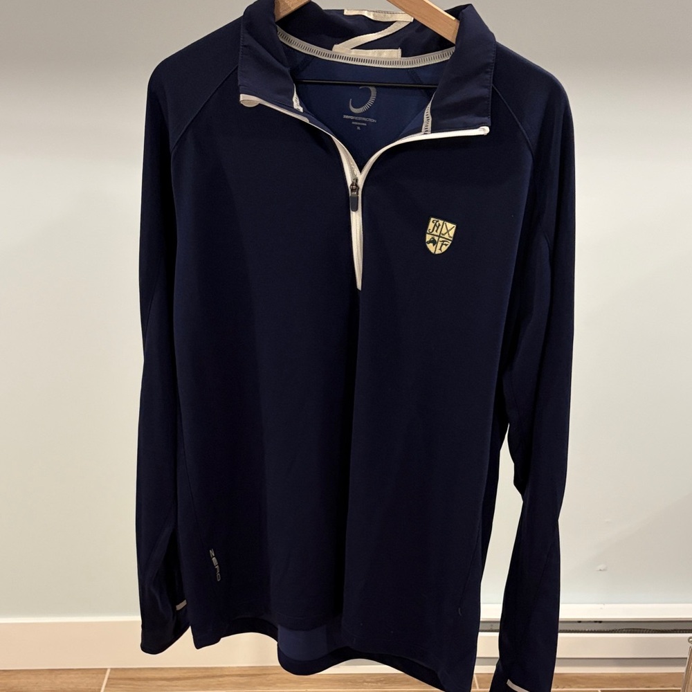 Navy Quarter-Zip Pullover with Hamilton Farm Logo